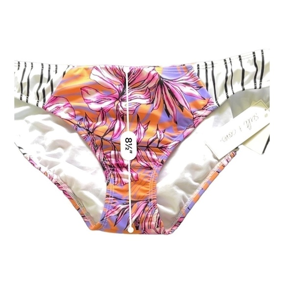 Salt + Cove Hawaii printed hipster bikini bottom lilac multicolor lining WomenXL - Picture 7 of 11